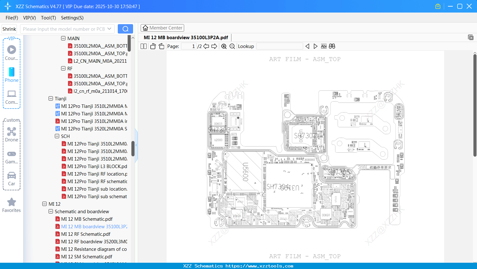 Xiaomi MI 12 MB Boardview 35100L3P2A